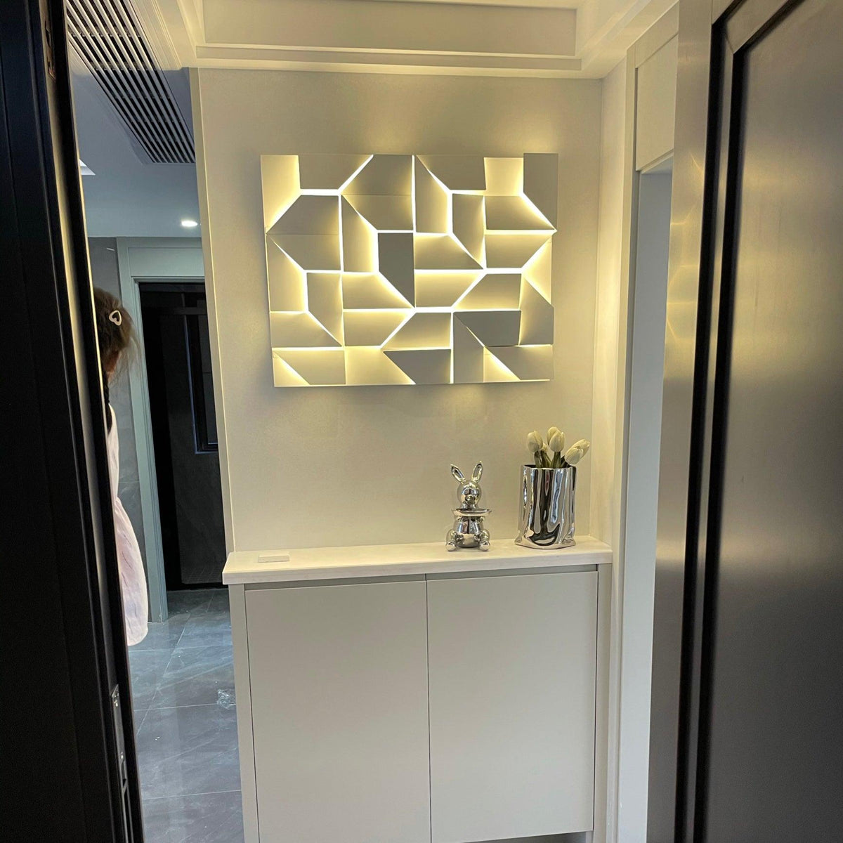 Grid Wall Sconce with Adjustable Brightness