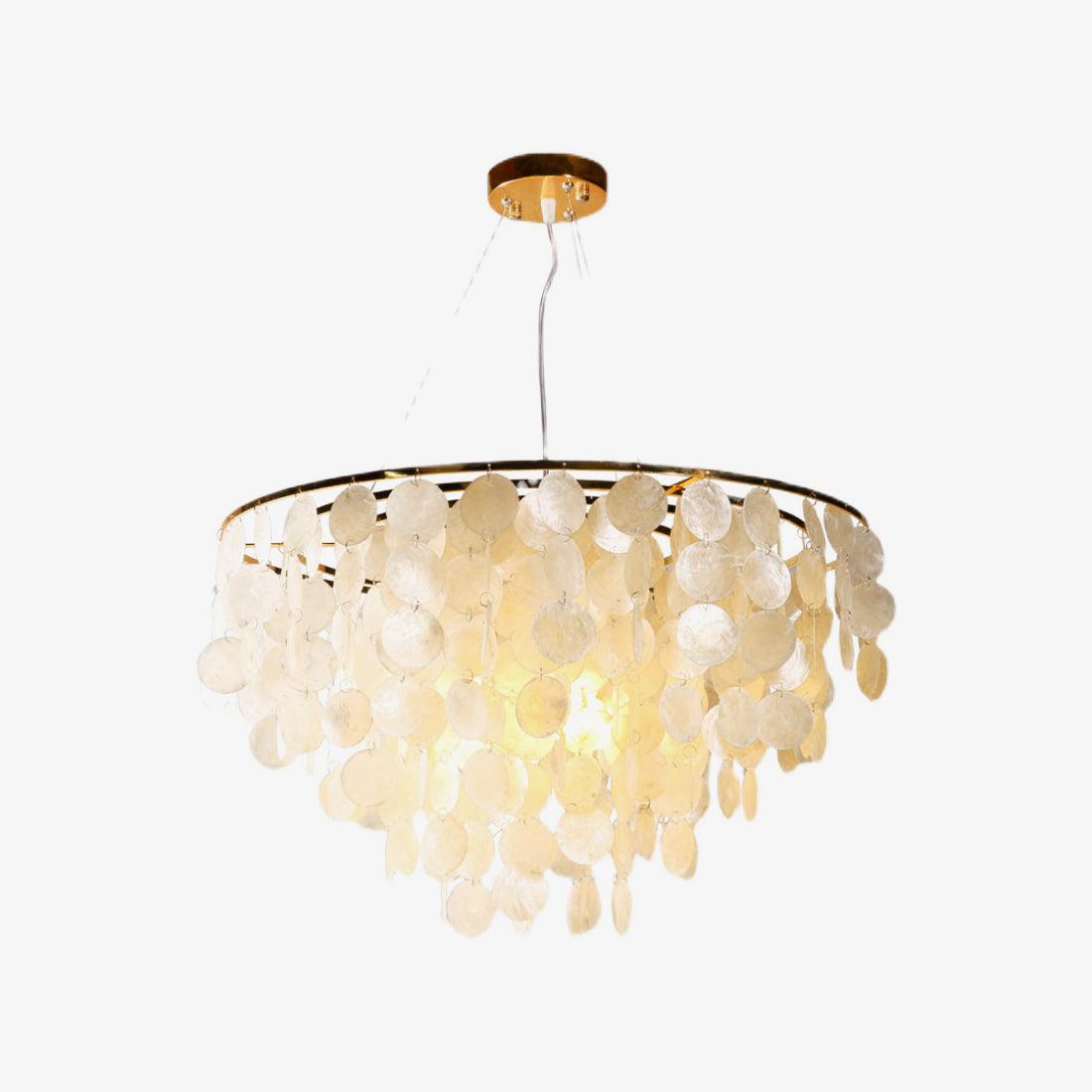 Shell Wind Chime Chandelier, Coastal Design