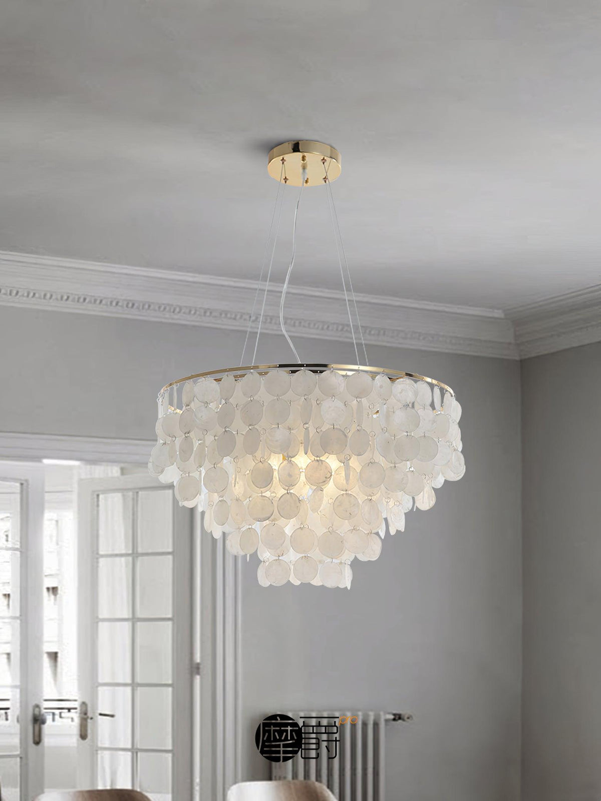 Shell Wind Chime Chandelier, Coastal Design