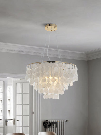 Shell Wind Chime Chandelier, Coastal Design