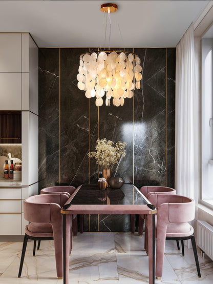Shell Wind Chime Chandelier, Coastal Design