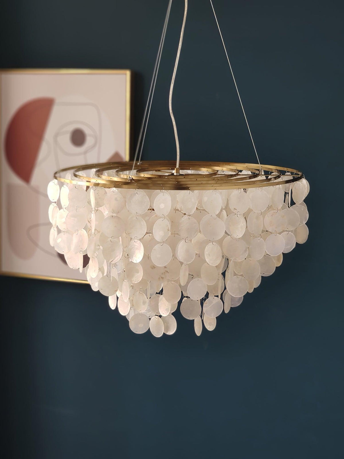 Shell Wind Chime Chandelier, Coastal Design