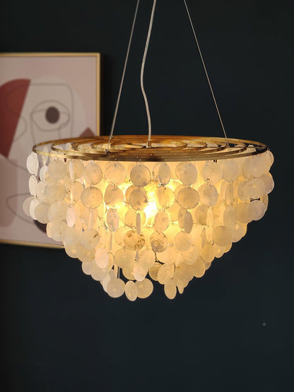 Shell Wind Chime Chandelier, Coastal Design