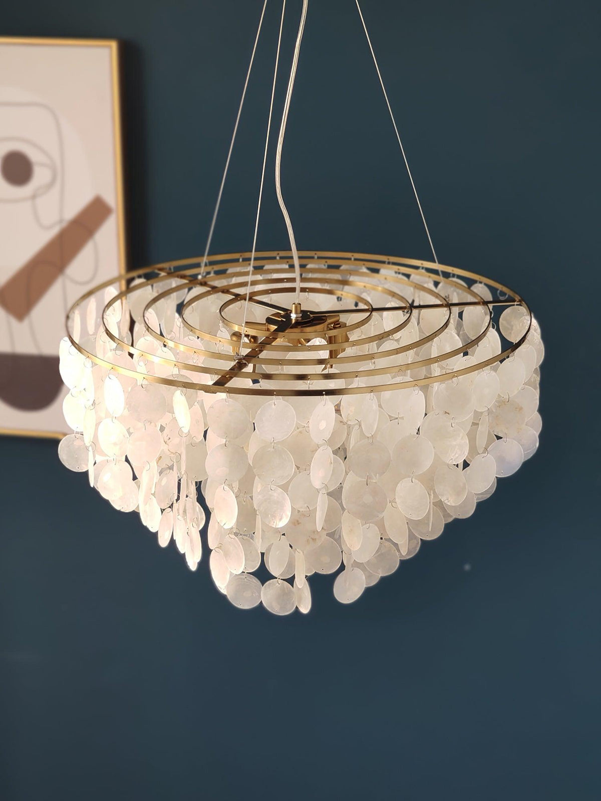 Shell Wind Chime Chandelier, Coastal Design