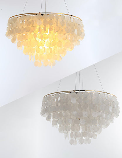 Shell Wind Chime Chandelier, Coastal Design