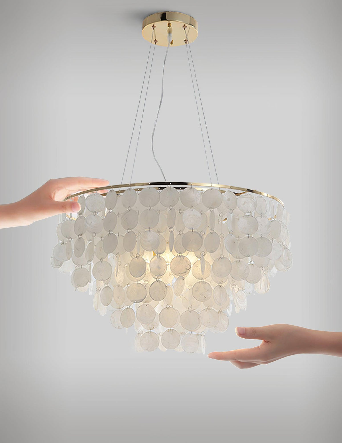 Shell Wind Chime Chandelier, Coastal Design