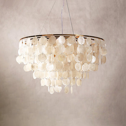 Shell Wind Chime Chandelier, Coastal Design
