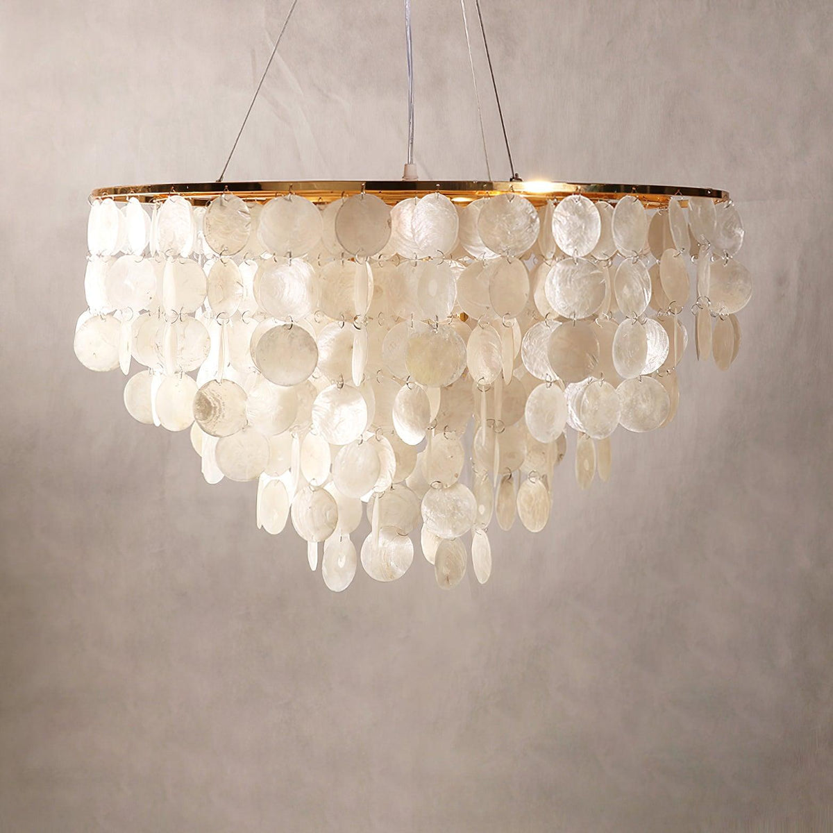 Shell Wind Chime Chandelier, Coastal Design