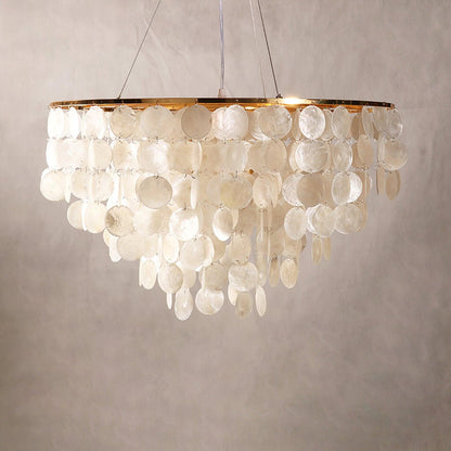 Shell Wind Chime Chandelier, Coastal Design