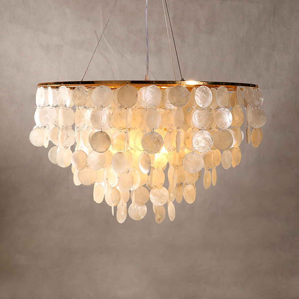 Shell Wind Chime Chandelier, Coastal Design