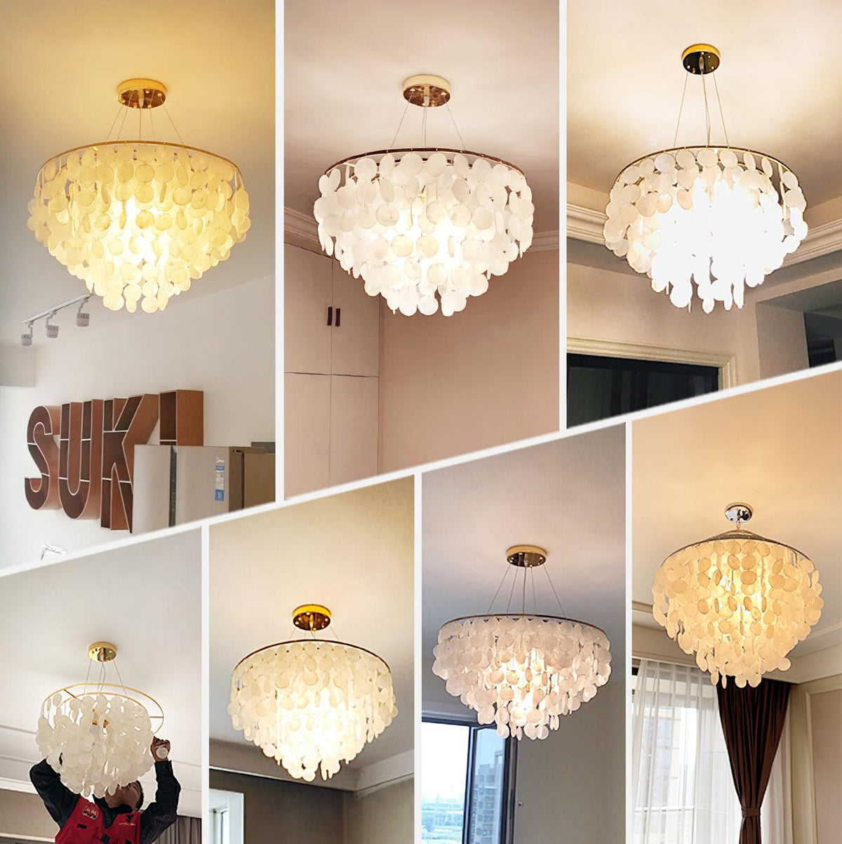 Shell Wind Chime Chandelier, Coastal Design