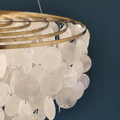 Shell Wind Chime Chandelier, Coastal Design
