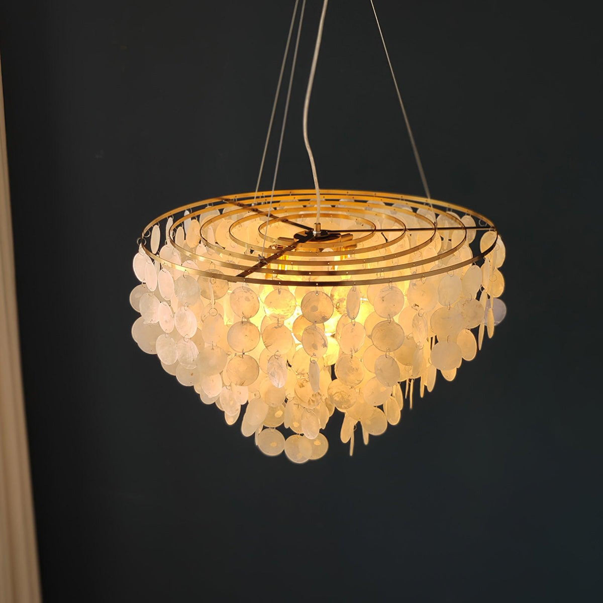 Shell Wind Chime Chandelier, Coastal Design