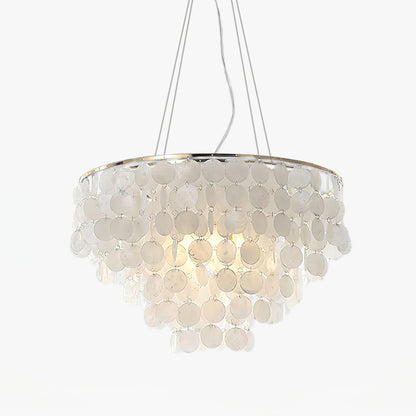 Shell Wind Chime Chandelier, Coastal Design — alternate angle