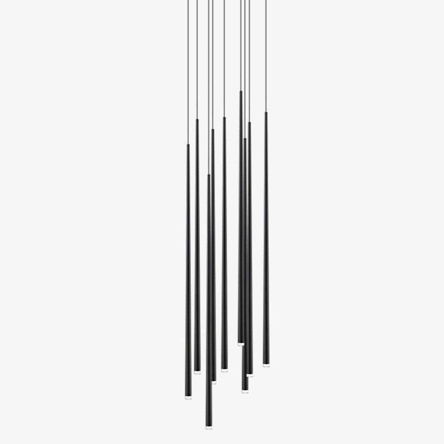 Slender Cone Chandelier with Adjustable Height, Energy Efficient — front view