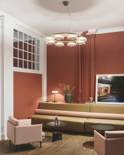 Modern Chandelier, Energy-Efficient LED Lighting — detail view