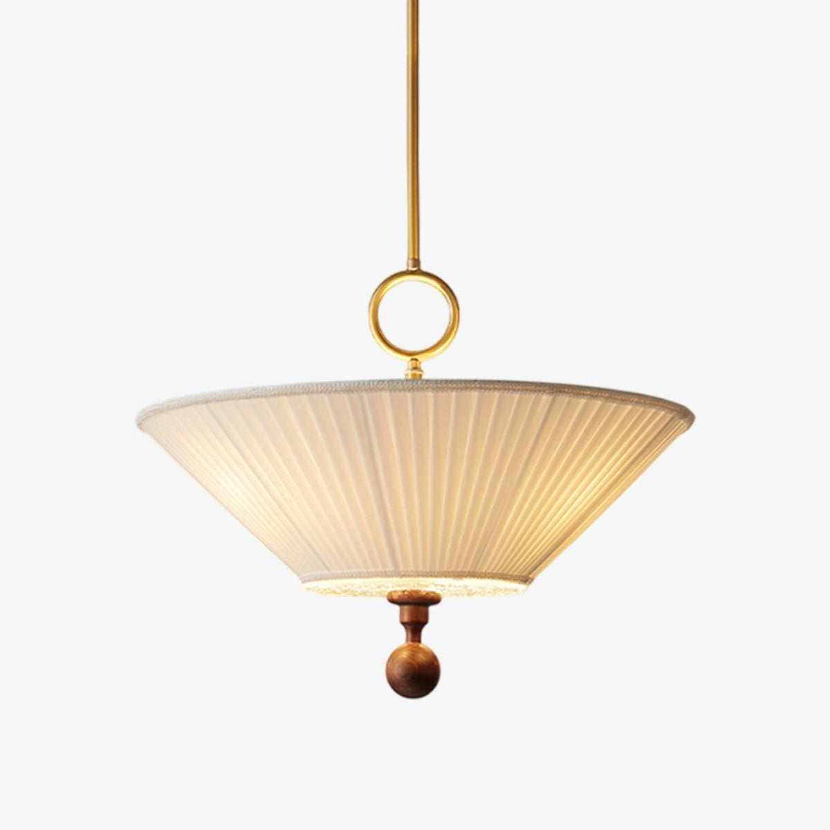 Pleated Pendant Light with Soft Diffused Glow — front view
