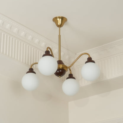 Solid Wood Chandelier, Bean-Shaped Design