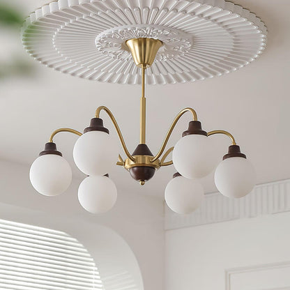 Solid Wood Chandelier, Bean-Shaped Design