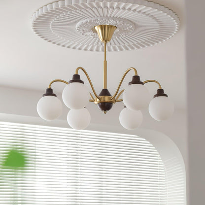 Solid Wood Chandelier, Bean-Shaped Design
