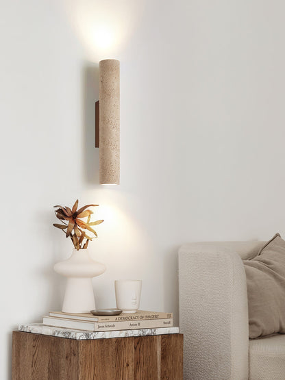 Travertine Column Wall Lamp, Adjustable LED