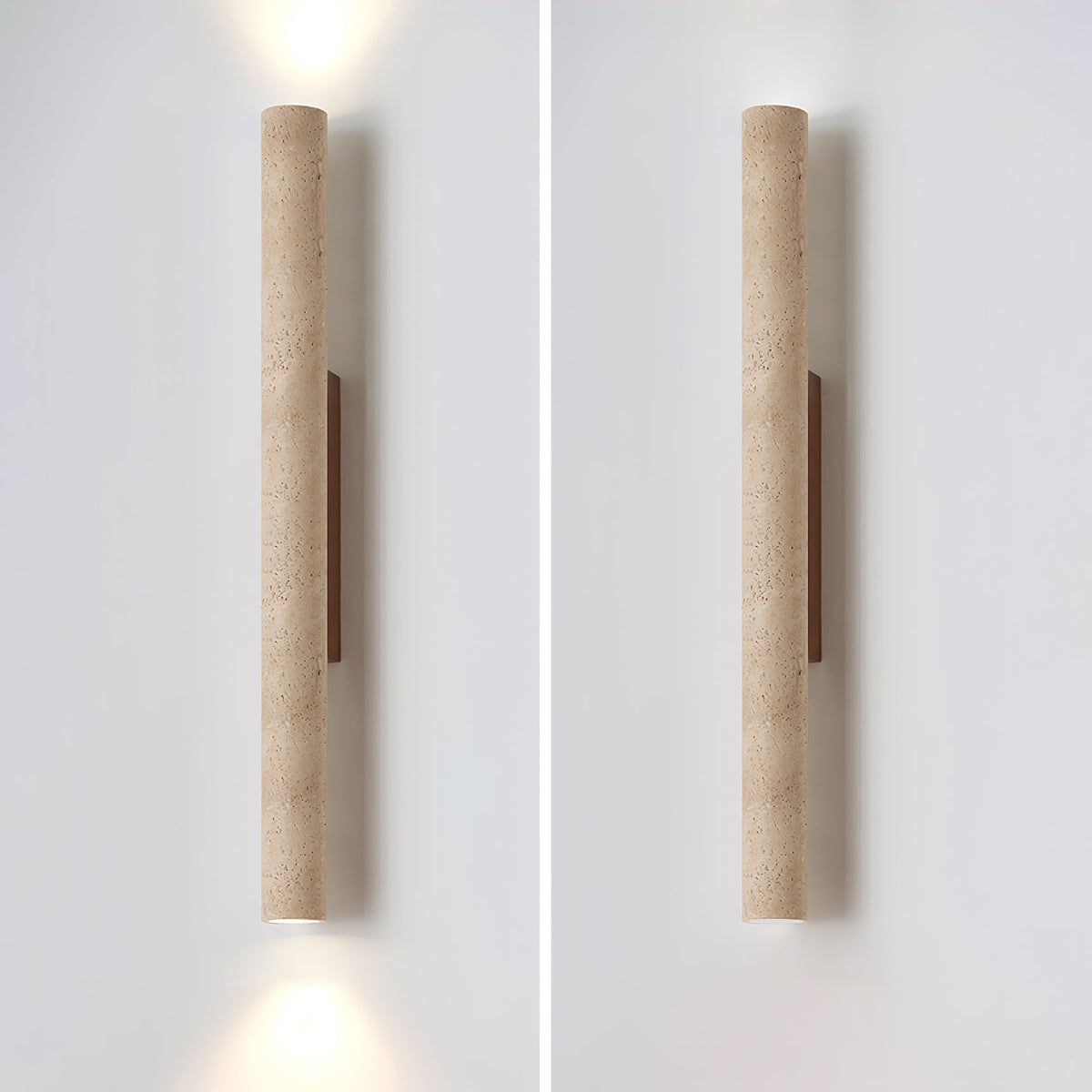 Travertine Column Wall Lamp, Adjustable LED