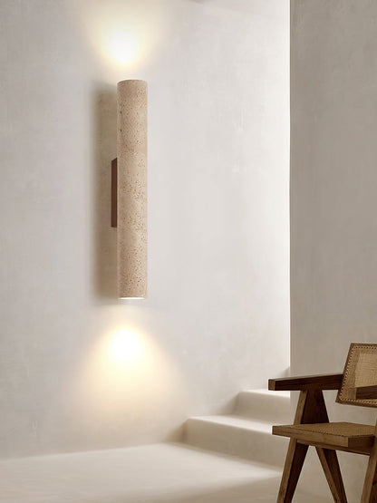 Travertine Column Wall Lamp, Adjustable LED