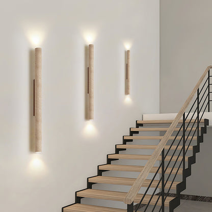 Travertine Column Wall Lamp, Adjustable LED