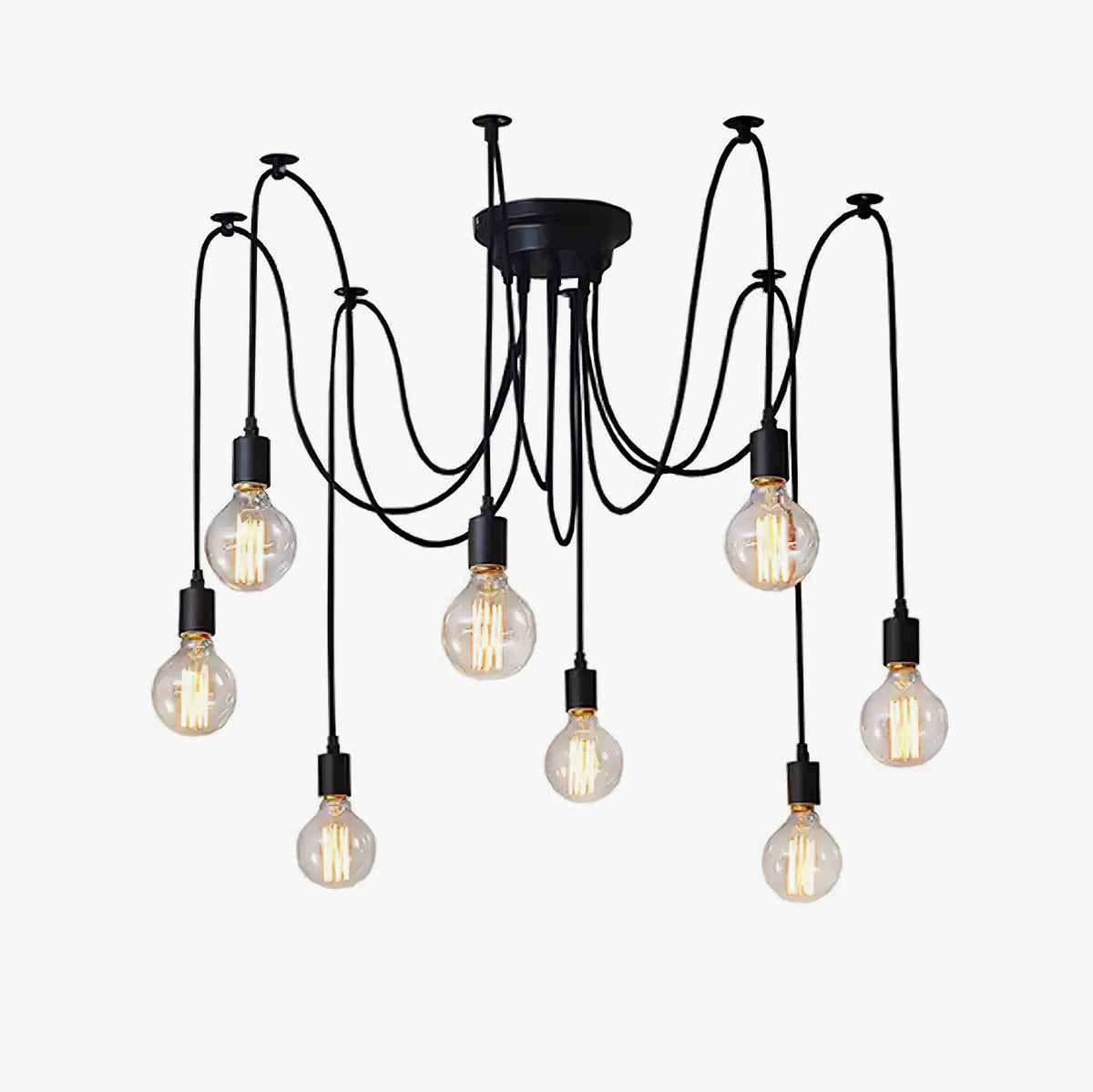 Spider Ceiling Chandelier with Adjustable Arms, LED Compatible — front view