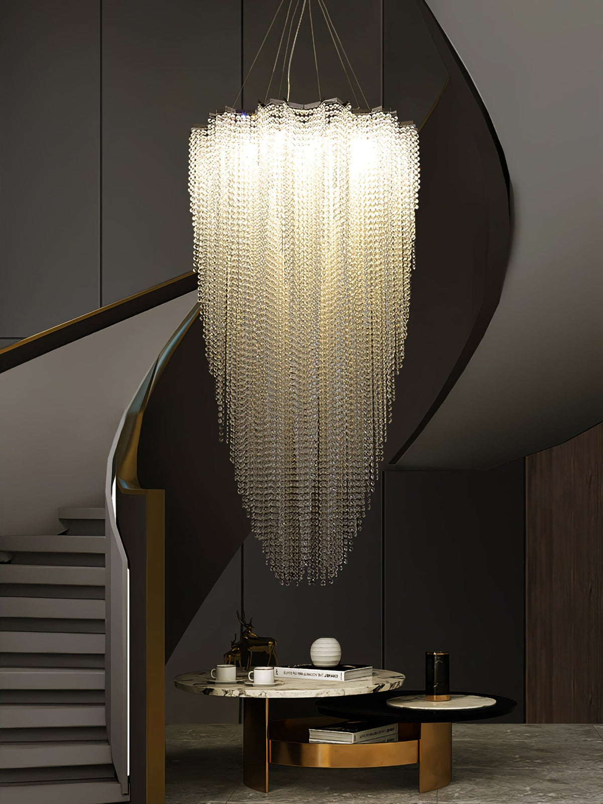 Crystal Chandelier with Adjustable Height