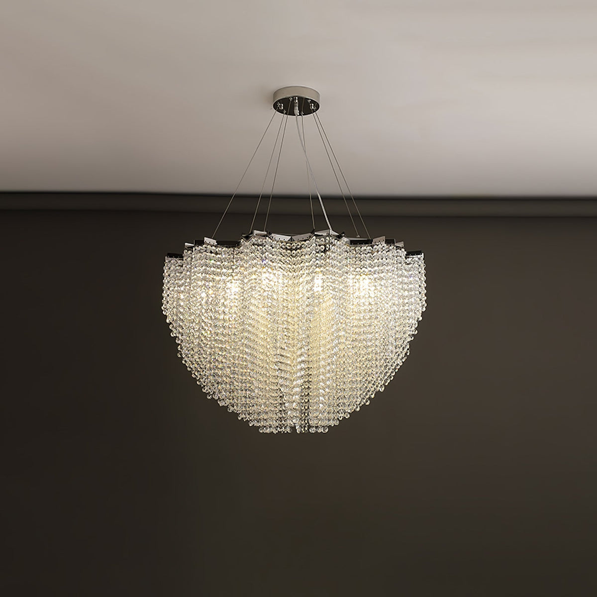 Crystal Chandelier with Adjustable Height