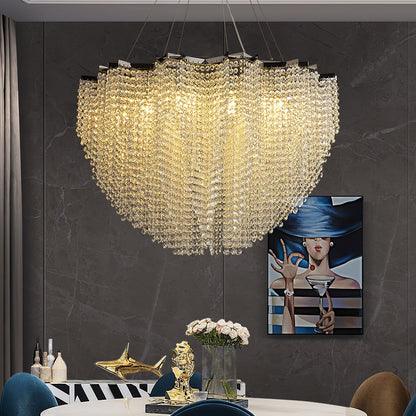 Crystal Chandelier with Adjustable Height