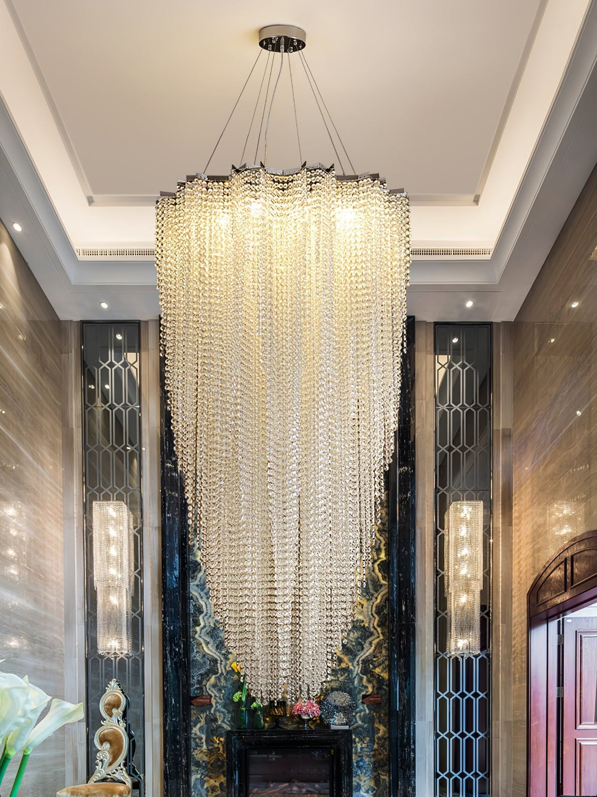 Crystal Chandelier with Adjustable Height