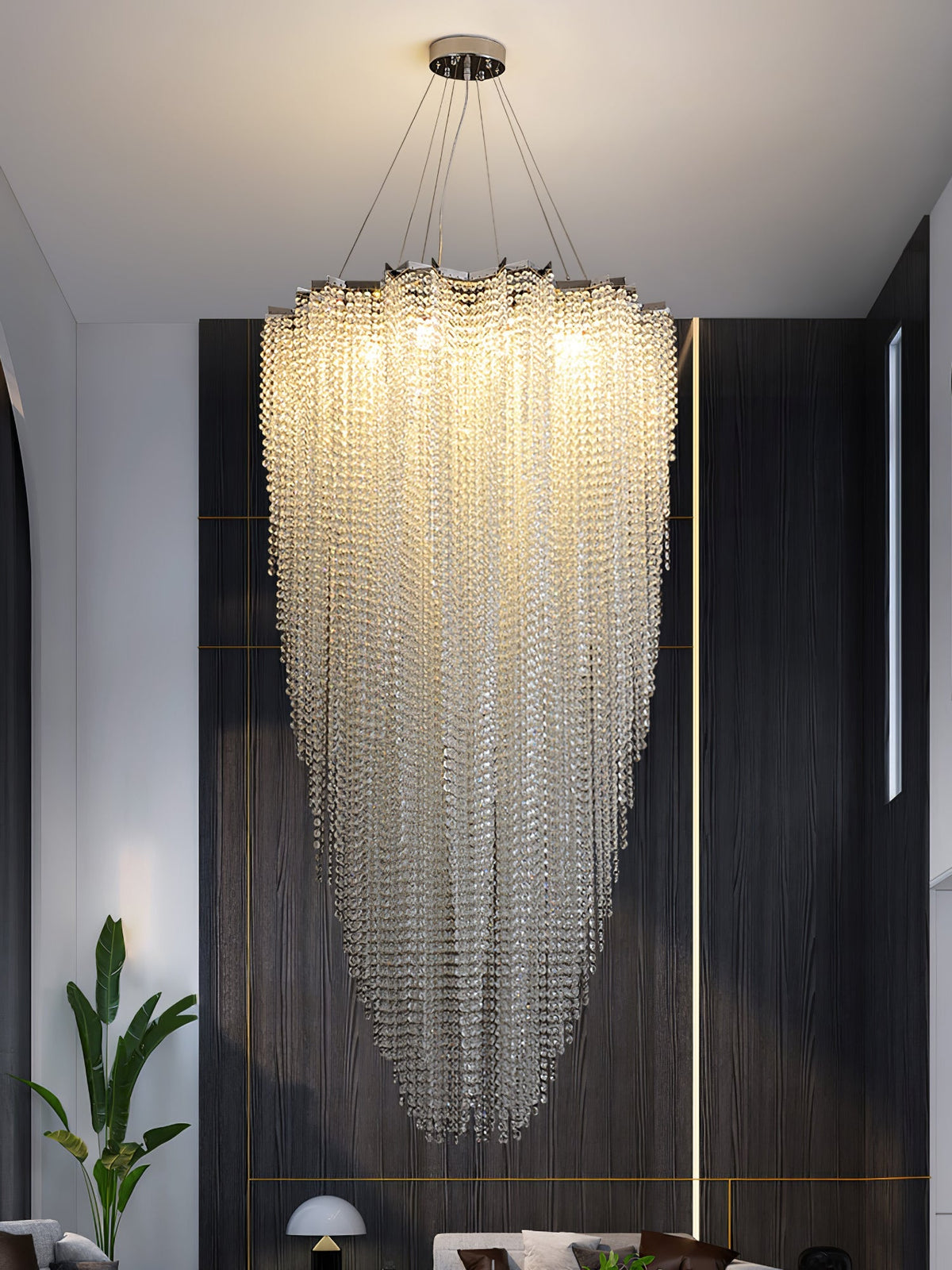 Crystal Chandelier with Adjustable Height