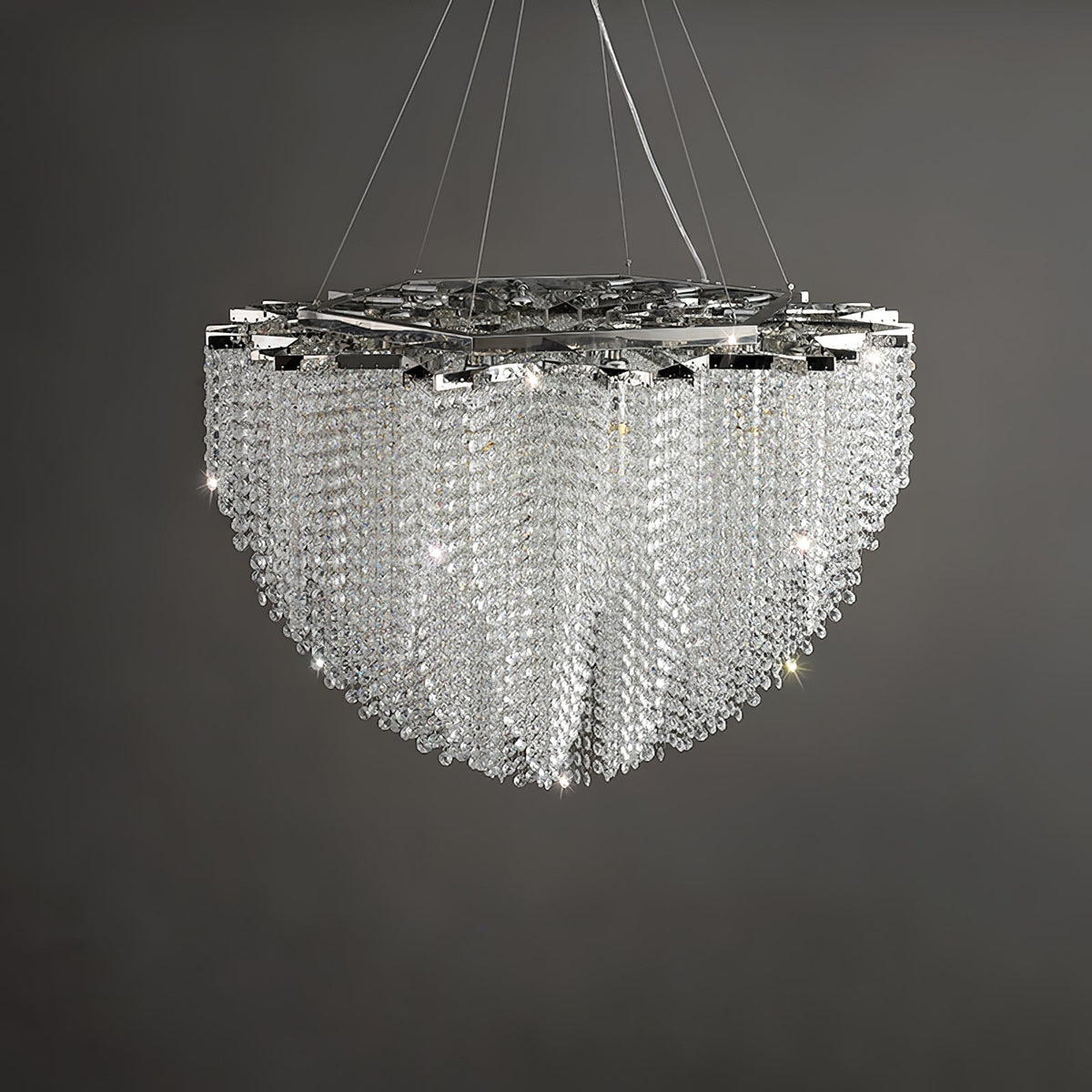 Crystal Chandelier with Adjustable Height