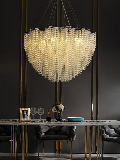 Crystal Chandelier with Adjustable Height