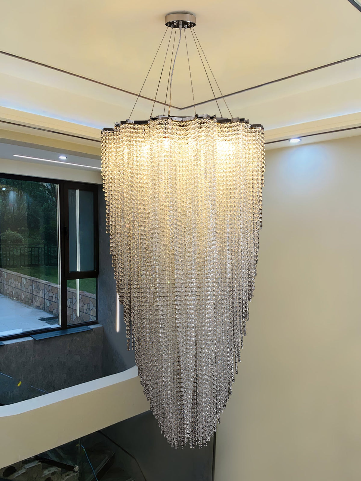 Crystal Chandelier with Adjustable Height