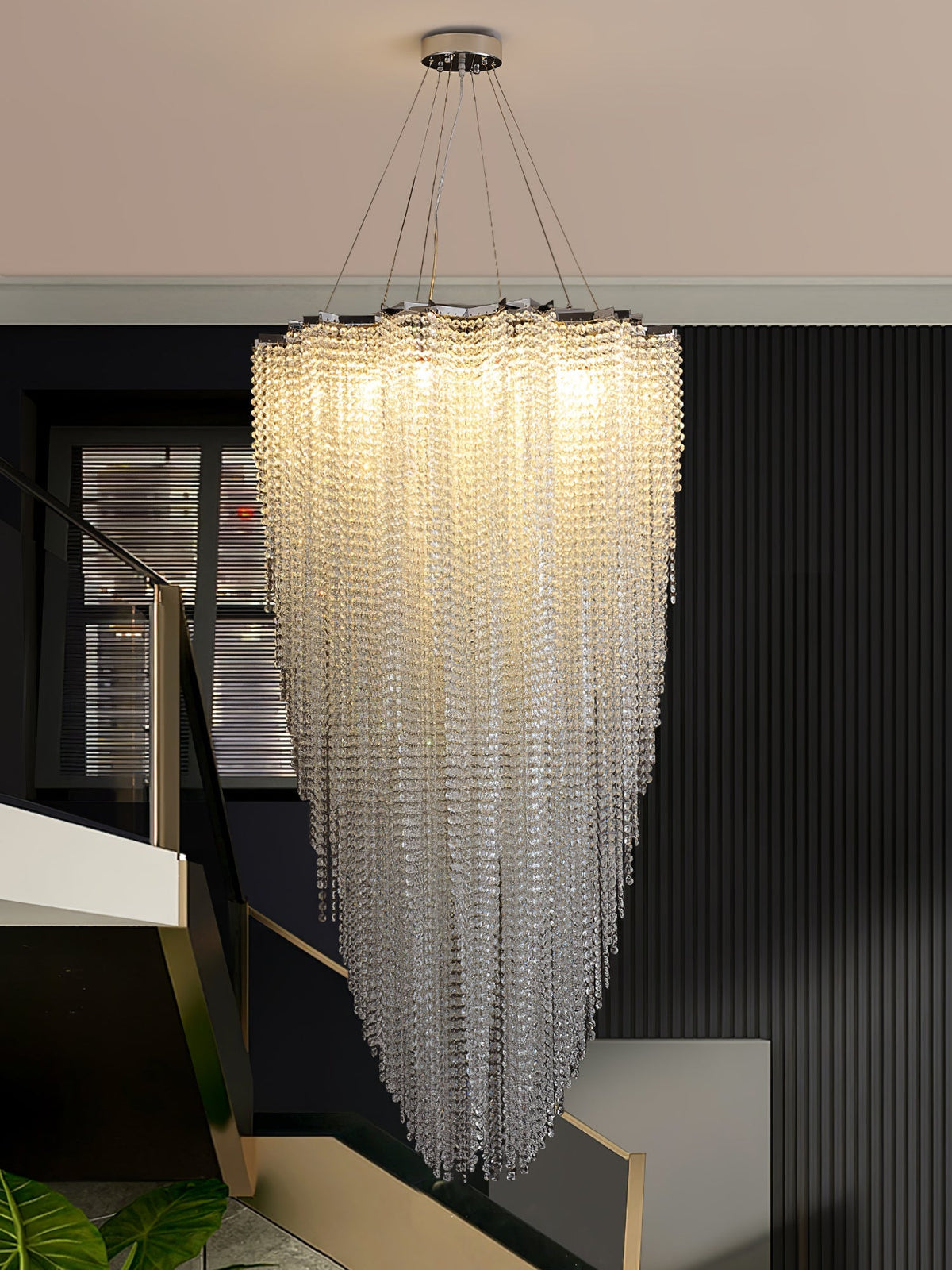Crystal Chandelier with Adjustable Height