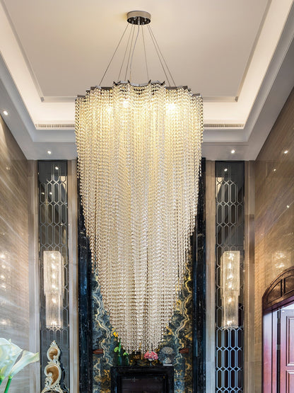 Crystal Chandelier with Adjustable Height