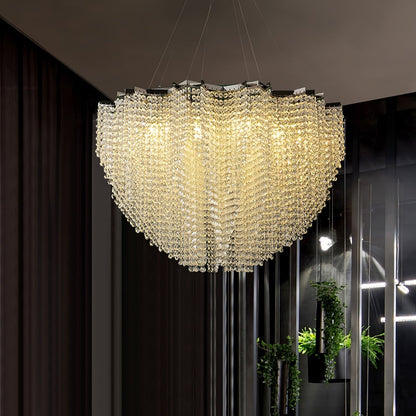 Crystal Chandelier with Adjustable Height