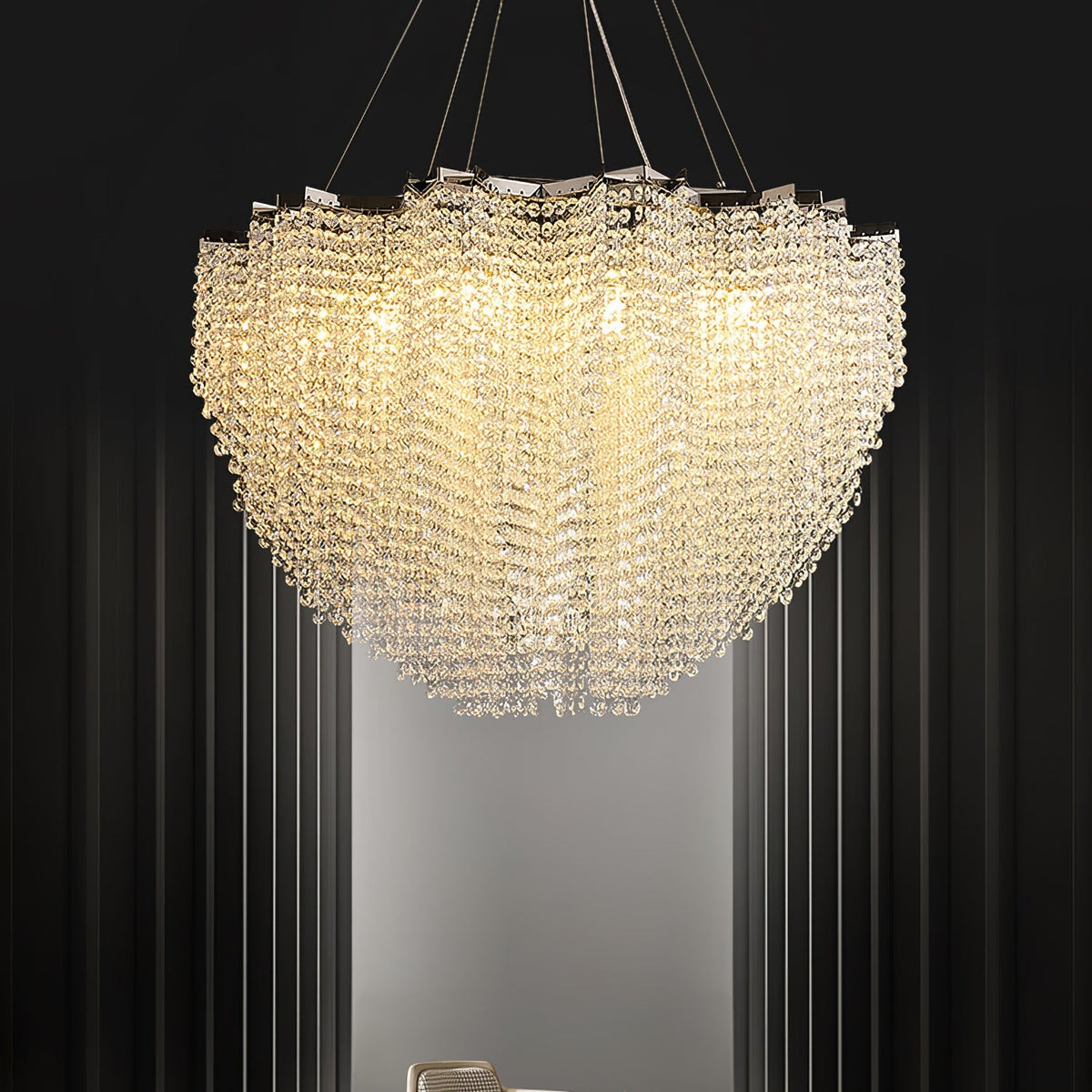 Crystal Chandelier with Adjustable Height