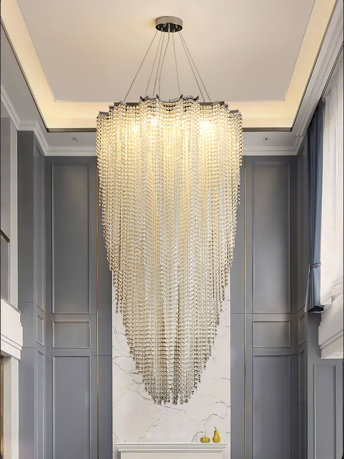 Crystal Chandelier with Adjustable Height