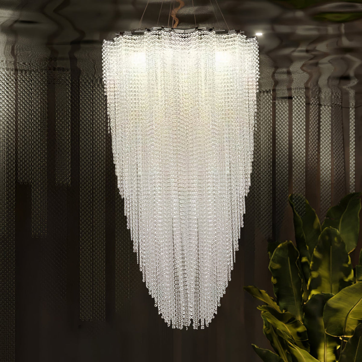 Crystal Chandelier with Adjustable Height
