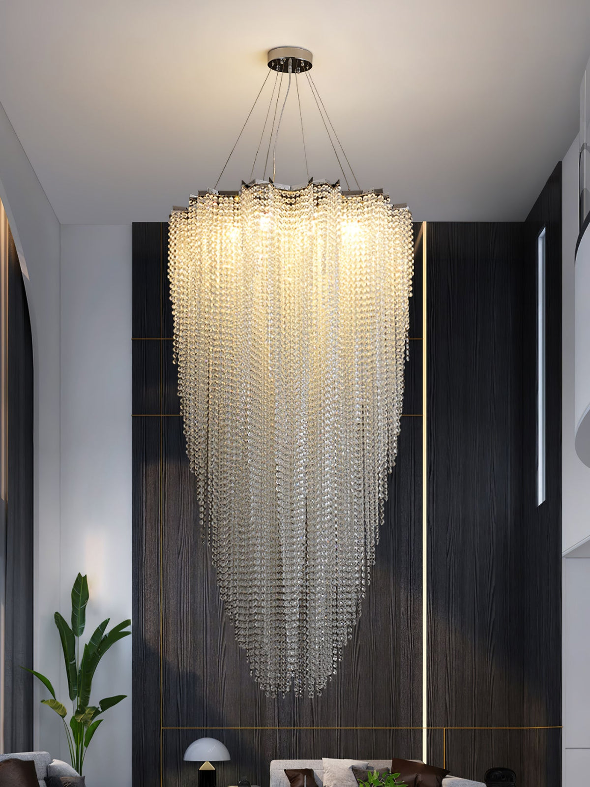 Crystal Chandelier with Adjustable Height