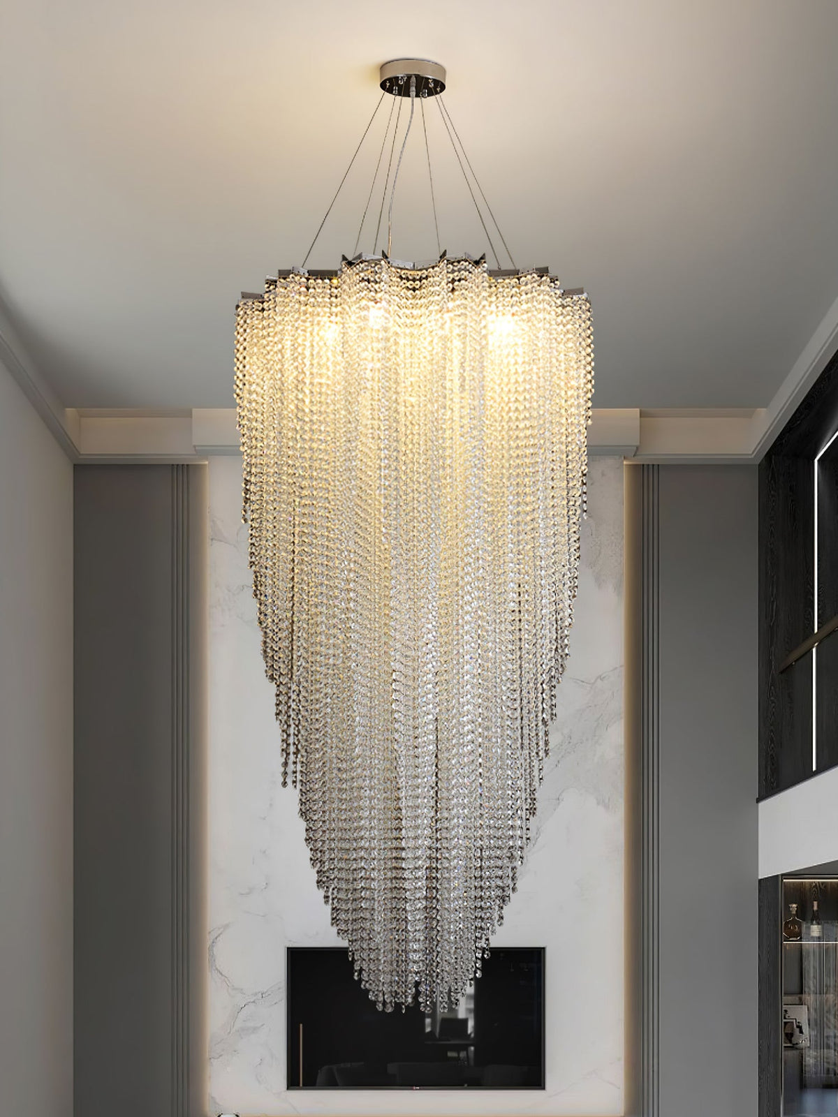 Crystal Chandelier with Adjustable Height
