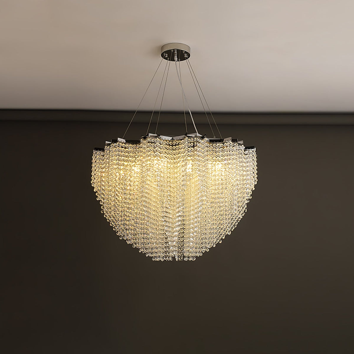 Crystal Chandelier with Adjustable Height