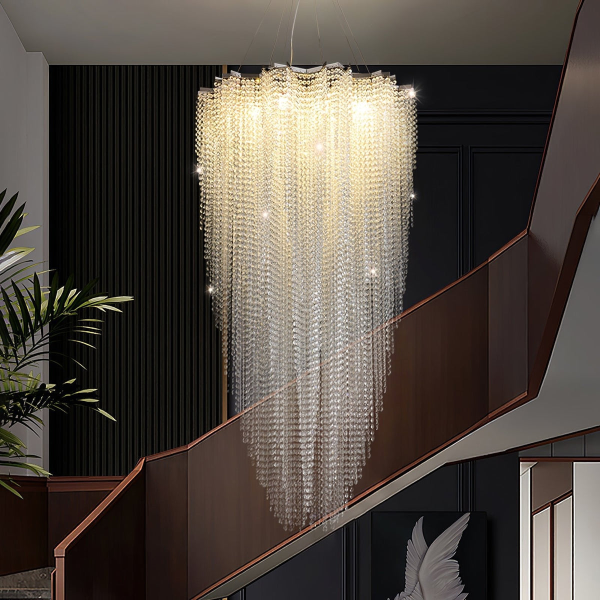 Crystal Chandelier with Adjustable Height