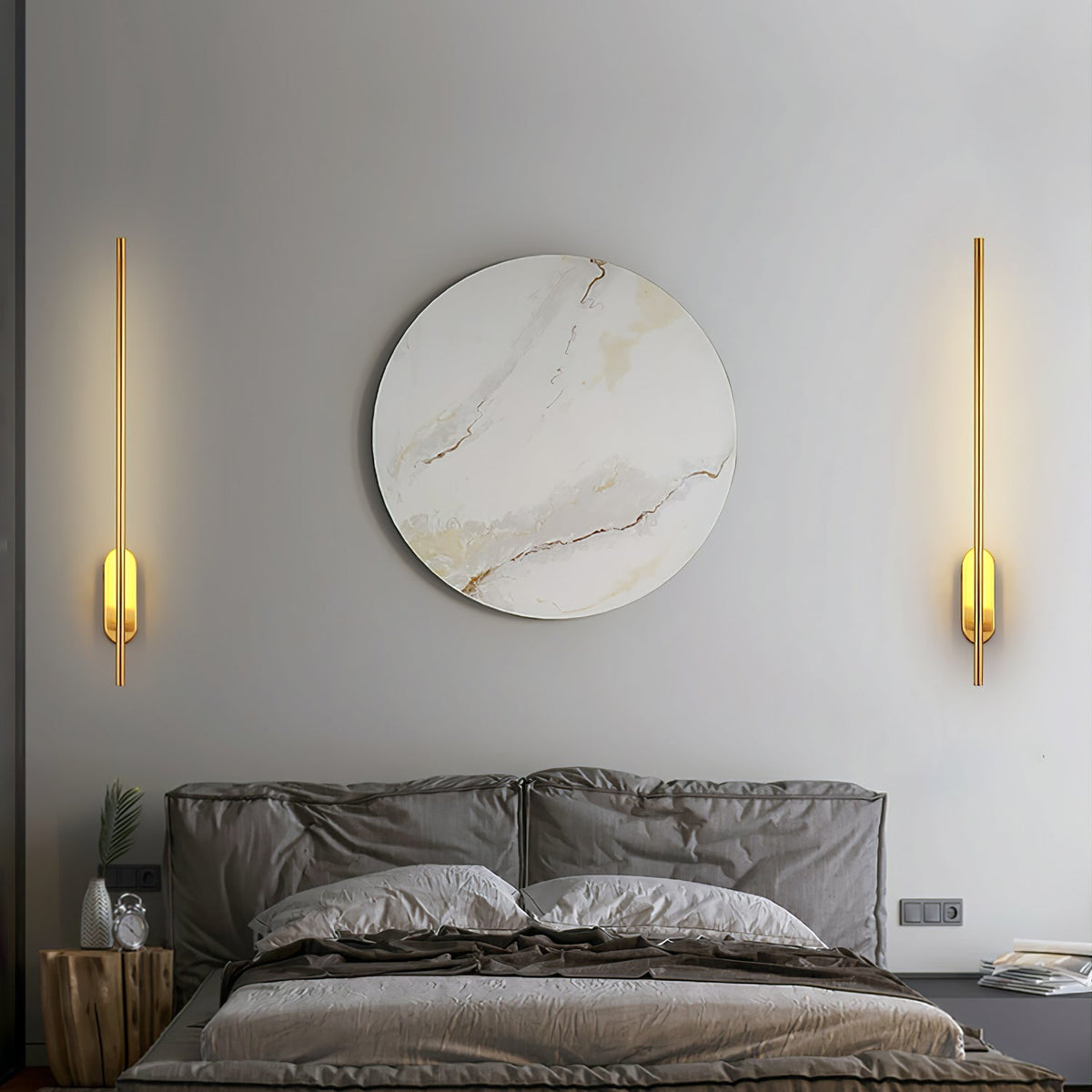 Stick-Shaped Metal Wall Sconce, Dimmable LED