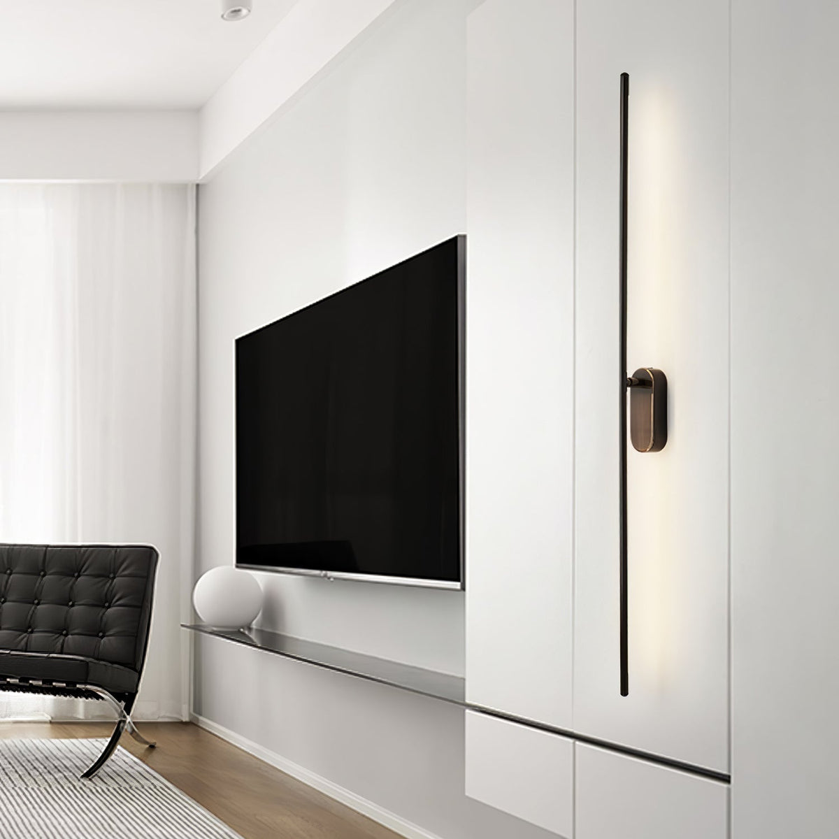 Stick-Shaped Metal Wall Sconce, Dimmable LED