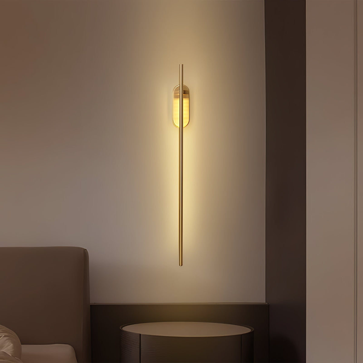 Stick-Shaped Metal Wall Sconce, Dimmable LED